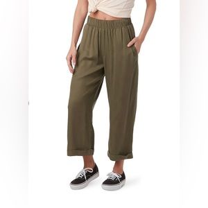 Back Beat Co Fleur Pants Women’s XL Green Tencel Wide Leg Boho Easy Casual